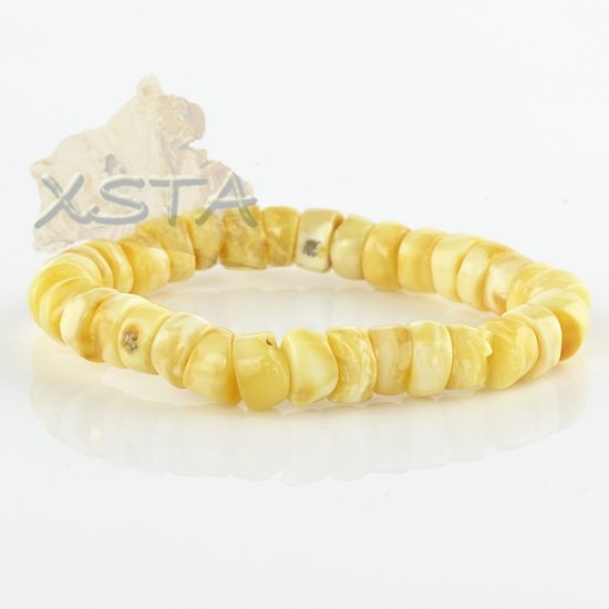 Matt yellow Amber beads bracelet